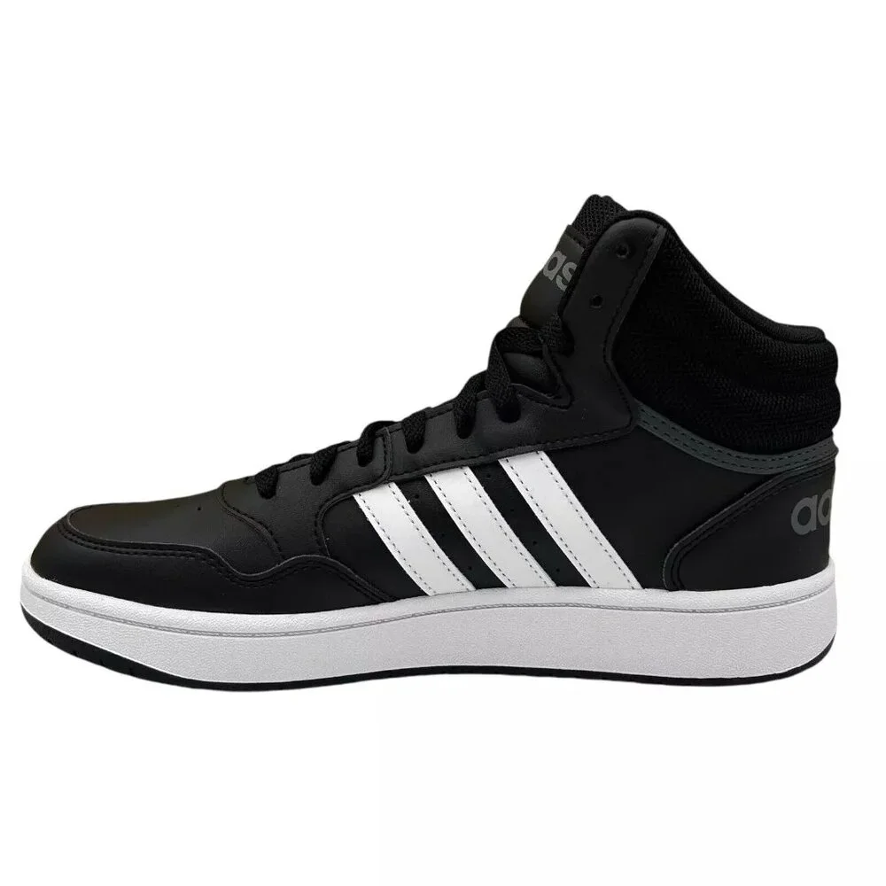 Adidas Hoops 3.0 Mid Top Youth Boys/Girls Basketball Sneaker Size 4‎ Black/White